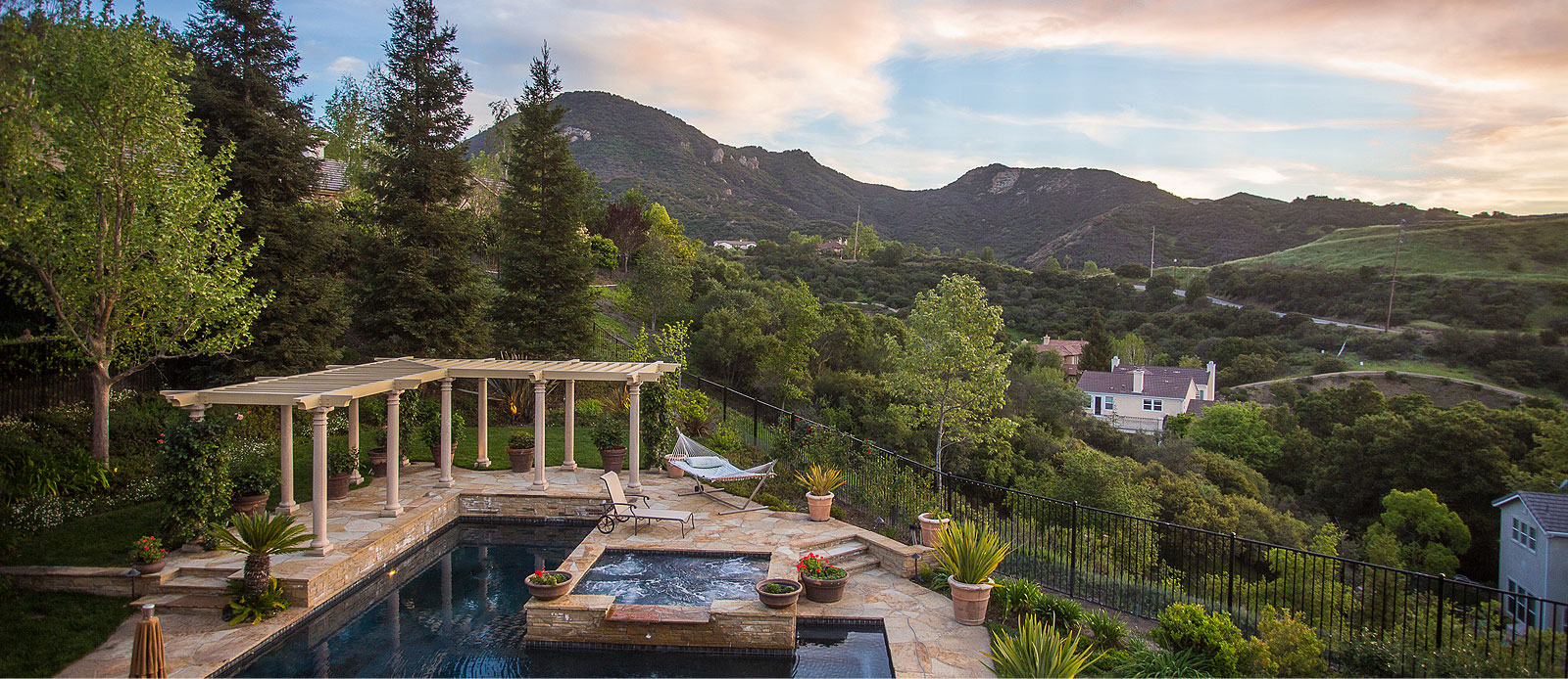 pool with mountain view